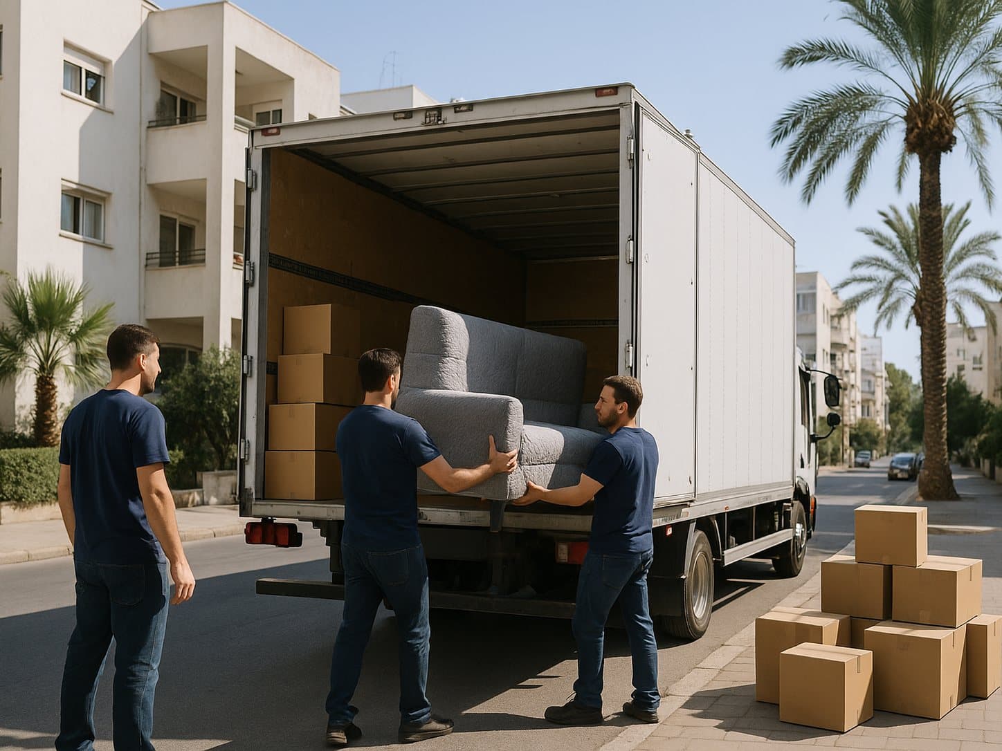 הובלה גדולה בתל אביב — צוות מלא פורק תכולת דירה