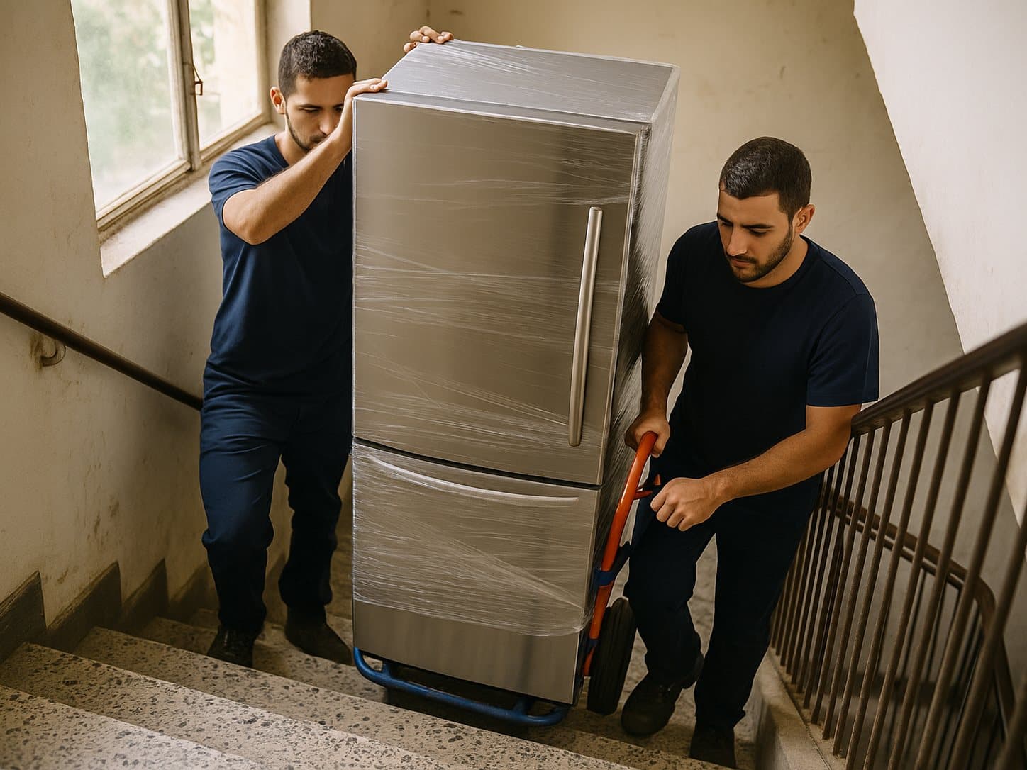הובלת פריט בודד בתל אביב — מקרר מאובטח ברצועות
